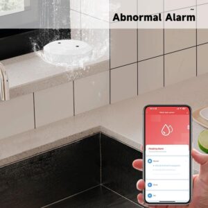 IHSENO Zigbee Water Leak Detector with App Alerts, Smart Water Sensor for leaks Requires Zigbee Hub, Monitor Water Leaks for Kitchens,Basements,Bathrooms (1)