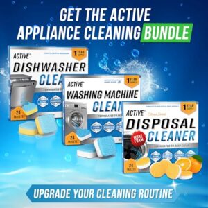 Washing Machine Cleaner Descaler 24 Pack - Deep Cleaning Tablets For HE Front Loader & Top Load Washer, Septic Safe Eco-Friendly Deodorizer, Clean Inside Drum and Laundry Tub Seal - 12 Month Supply