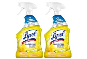 lysol all-purpose cleaner, sanitizing and disinfecting spray, to clean and deodorize, lemon breeze scent, 32oz, pack of 2