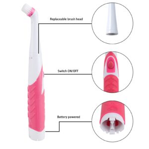 Electric Cleaning Brush with 4 in 1 Multiple Brush Heads, Indoor Household Cordless Motorized Brush for Bathroom Toilet Kitchen Tile Crevice