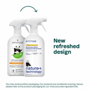 ATTITUDE All Purpose Cleaner, EWG Verified Multi-Surface Products, Vegan, Naturally Derived Multipurpose Cleaning Spray, Citrus Zest, 27.1 Fl Oz