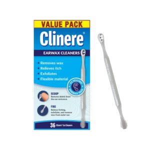 clinere® ear cleaners club value pack, 36 count earwax remover tool safely and gently cleaning ear canal at home, itch relief, ear wax buildup, works instantly