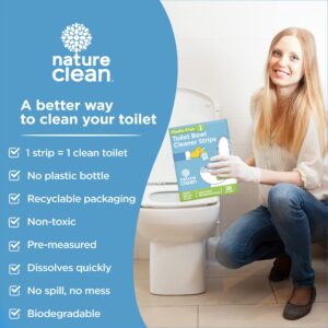 Nature Clean Non-Toxic Toilet Bowl Cleaners Strips 36 count, Plastic-Free Packaging, Natural Toilet Cleaner Septic Safe, Refresh Toilets & Bathroom. No Splash