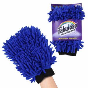 fabuloso microfiber cleaning mitt, blue, one size fits all | lint-free, scratch-free cleaning glove for surfaces and furniture | microfiber dustless hand cloth for bold and bright cleaning experience