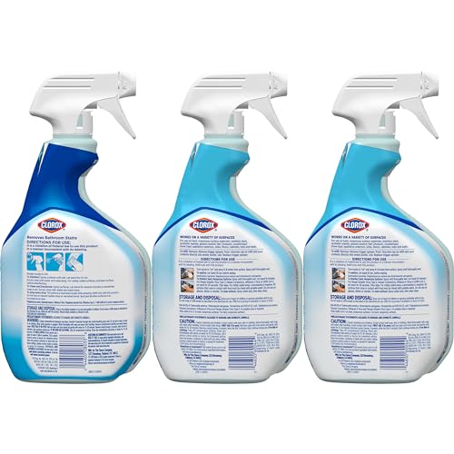 Clorox Disinfecting All-Purpose Cleaner 32 Oz and Disinfecting Bathroom Cleaner, Household Essentials, 30 Oz, Pack of 3