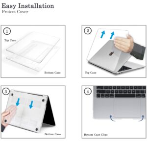 Case Compatible with MacBook Air 13 inch Case, RKINC 2022, 2021-2018 Release A2337 M1 A2179 A1932 Retina Display Touch ID, Plastic Hard Shell & Keyboard Cover & Screen Protector (Transparent)