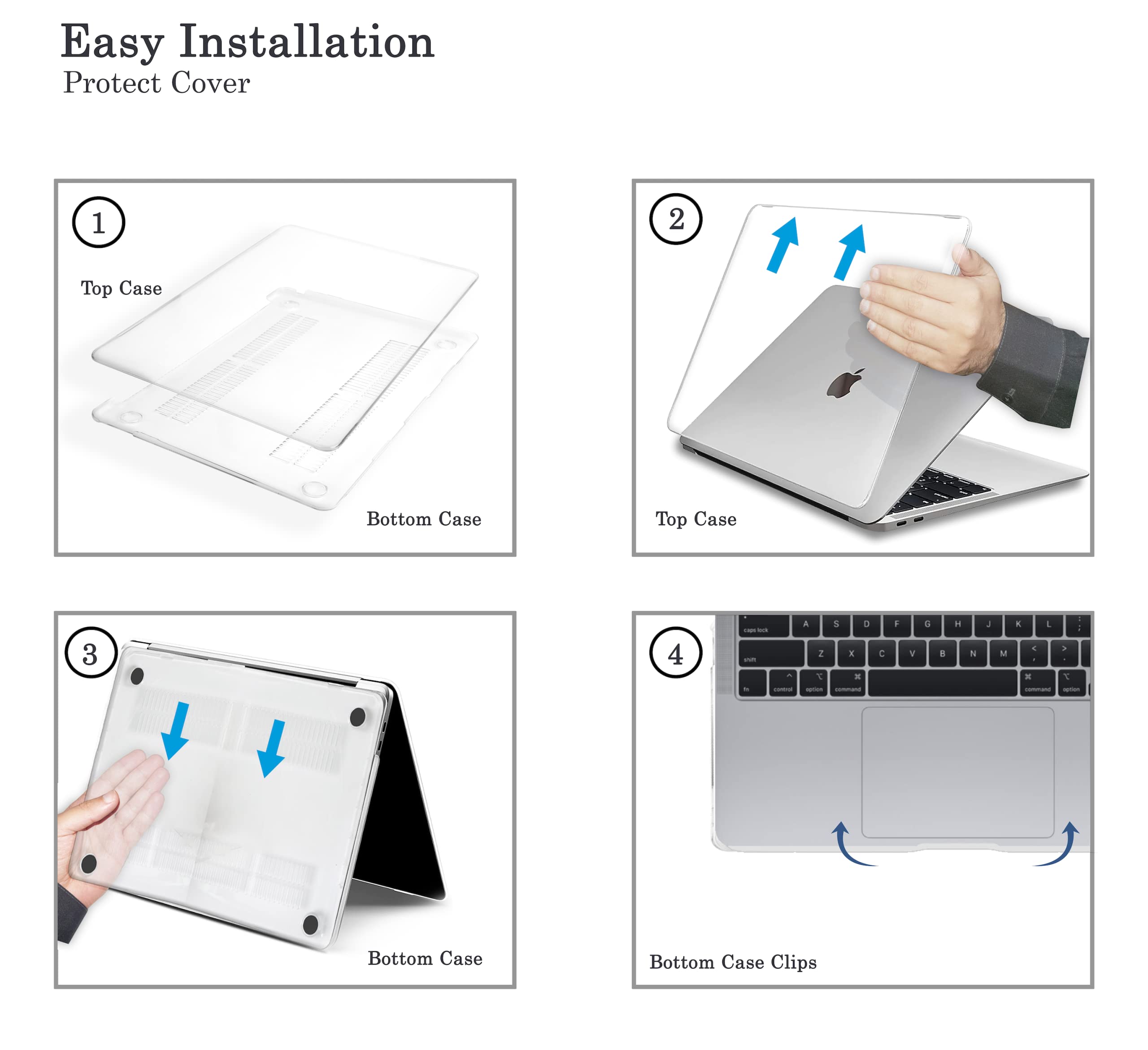 Case Compatible with MacBook Air 13 inch Case, RKINC 2022, 2021-2018 Release A2337 M1 A2179 A1932 Retina Display Touch ID, Plastic Hard Shell & Keyboard Cover & Screen Protector (Transparent)