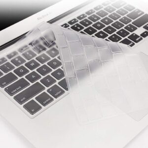 Se7enline compatible with M1 A2337/A2179 MacBook Air 13 inch Keyboard Cover 2018/2019/2020/2021/2022/2023/2024. Silicone Skin Protector for MacBook Air 13-inch Touch ID US Layout, Frost Transparent