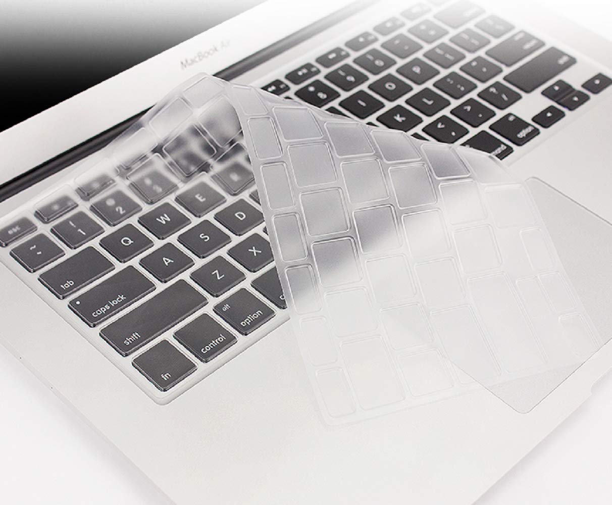 Se7enline compatible with M1 A2337/A2179 MacBook Air 13 inch Keyboard Cover 2018/2019/2020/2021/2022/2023/2024. Silicone Skin Protector for MacBook Air 13-inch Touch ID US Layout, Frost Transparent