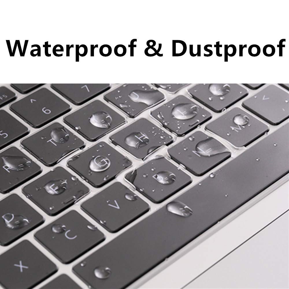 Se7enline compatible with M1 A2337/A2179 MacBook Air 13 inch Keyboard Cover 2018/2019/2020/2021/2022/2023/2024. Silicone Skin Protector for MacBook Air 13-inch Touch ID US Layout, Frost Transparent