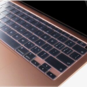 Se7enline compatible with M1 A2337/A2179 MacBook Air 13 inch Keyboard Cover 2018/2019/2020/2021/2022/2023/2024. Silicone Skin Protector for MacBook Air 13-inch Touch ID US Layout, Frost Transparent