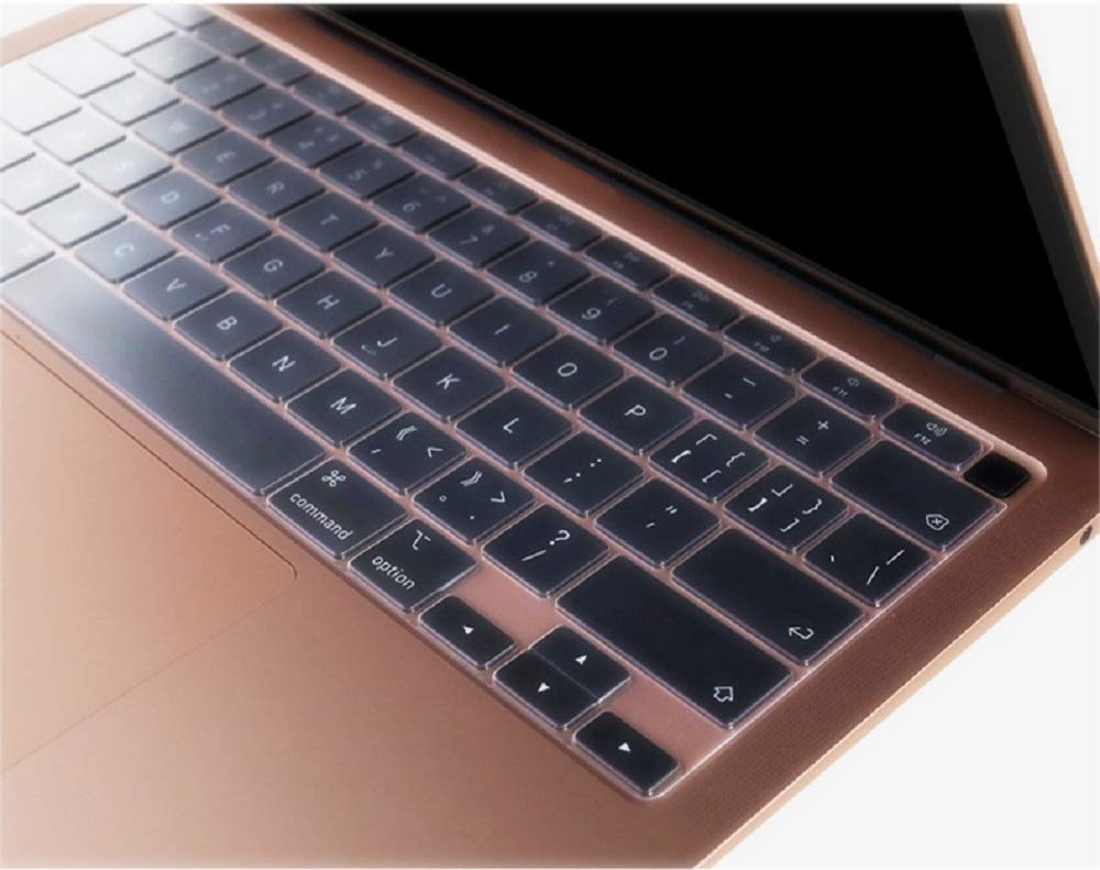 Se7enline compatible with M1 A2337/A2179 MacBook Air 13 inch Keyboard Cover 2018/2019/2020/2021/2022/2023/2024. Silicone Skin Protector for MacBook Air 13-inch Touch ID US Layout, Frost Transparent