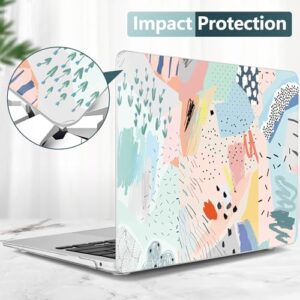 TWOLSKOO Plastic Hard Case & Keyboard Cover & Screen Protector Compatible with MacBook Air 13 inch 2021-2018 Release A2337 M1 A2179 A1932 Artistic Floral