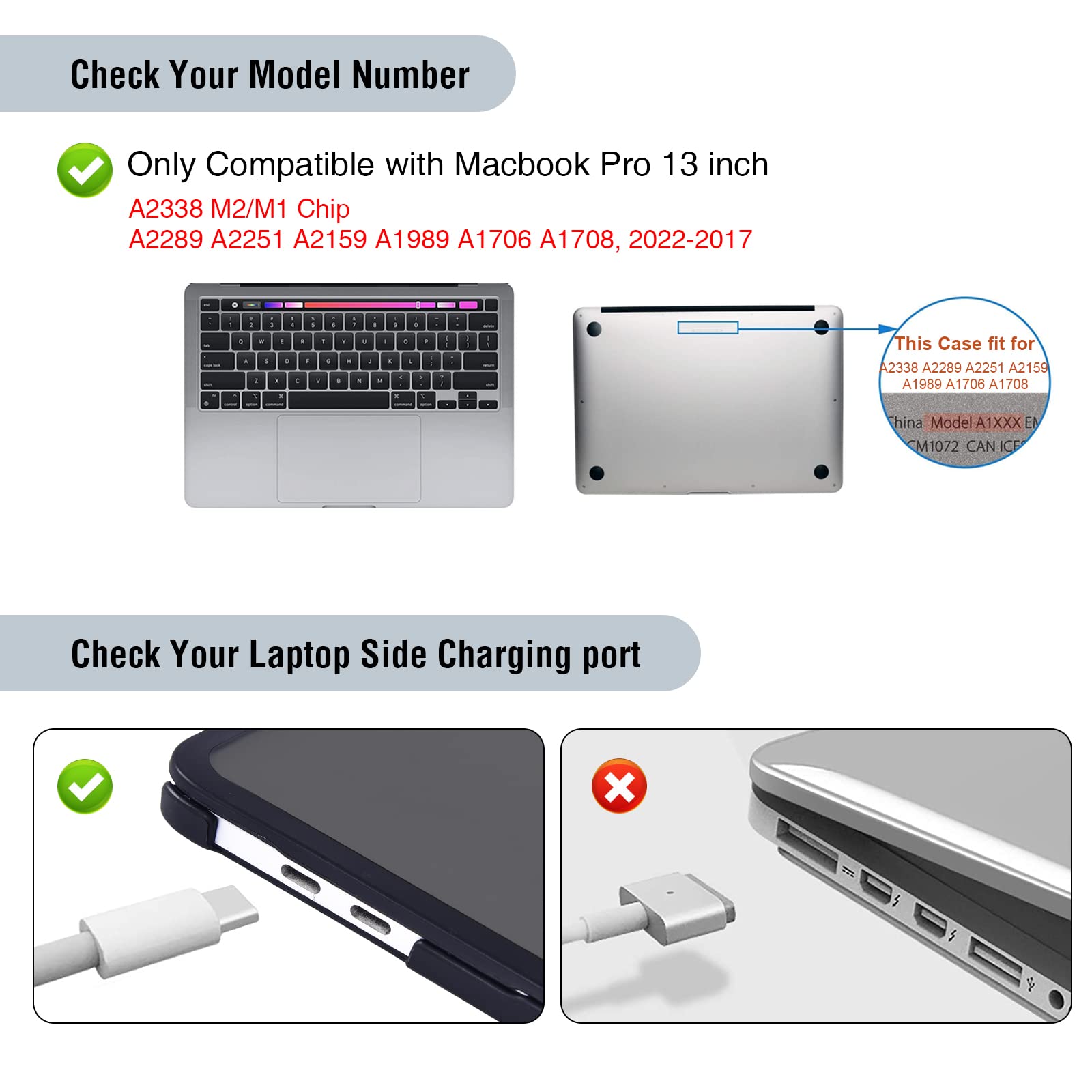 BlueSwan Compatible with MacBook Pro 13 inch Case 2024-2017 A2338 M2/M1 A2289 A2251 A2159 A1989 A1706 A1708, Anti-Cracking and Anti-Fingerprint Hard Shell Case, Soft TPU Bumper + PC, Frosted Black