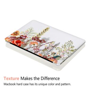 iDonzon Case for MacBook Air 13 inch M1 A2337 A2179 A1932 2022-2018 Release, 3D Effect Matte Clear See Through Hard Cover&Keyboard Cover Compatible Air 13.3 with Retina Display Touch ID, Field Flowers