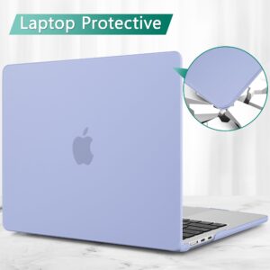 May Chen Compatible with MacBook Air 15 inch Case 2024 2023 New M3 M2 Model A3114 A2941, Protective Cover for Laptop Hard Shell with Keyboard Cover + Screen Protector - Matte Airy Blue