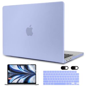 meegoodo case for m3 macbook air 13.6 inch casecase 2024 2022,fit model a3113 a2681 with m3 m2 chip, laptop hard shell cases with keyboard cover & camera cover for macbook air m2, matte airy blue