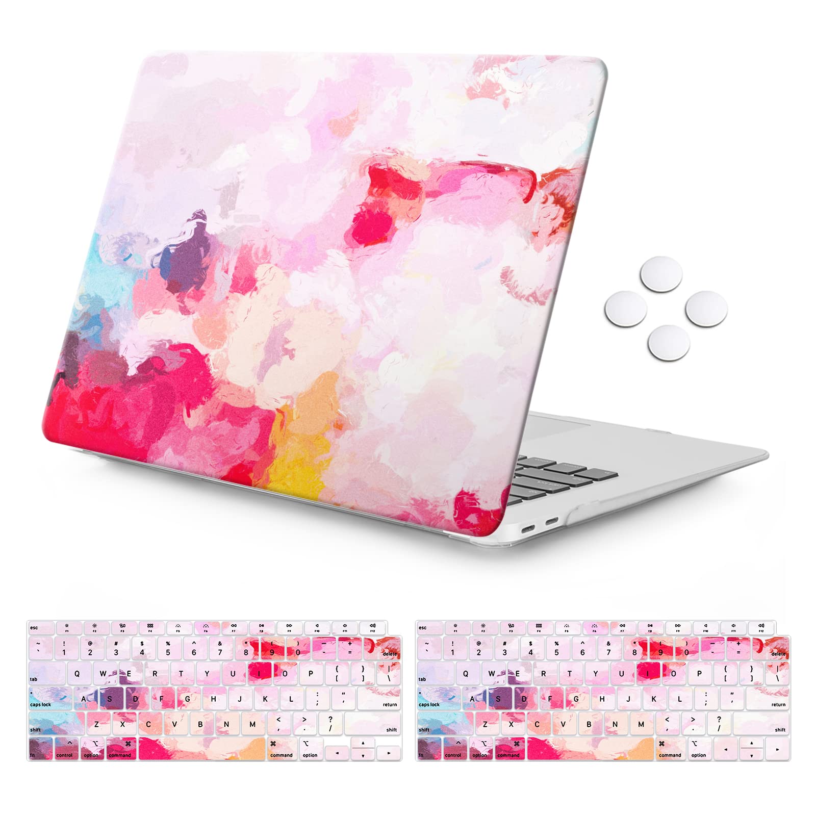 iCasso MacBook Air 13.3 Inch Case with Retina Display Touch ID, Durable Laptop Hard Shell + Keyboard Cover, Colorful Sky