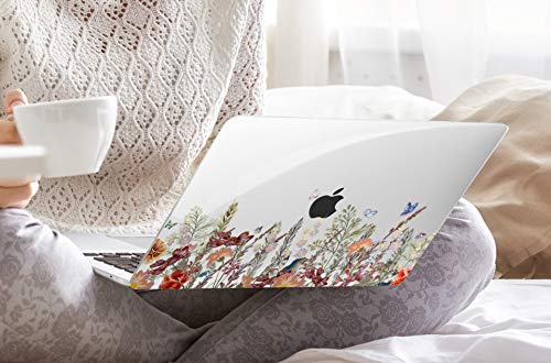 DONGKE Compatible with MacBook Air 13 inch Case 2021 2020 2019 2018 Release A2337 M1 A2179 A1932 with Retina Display & Touch ID, Plastic Hard Shell & Keyboard Cover - Floral Illustration