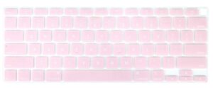 se7enline compatible with macbook air keyboard cover 2018-2024 13 inch protector for macbook air 13-inch touch id with retina display m1 a2337/a2179 us layout,rose quartz/baby pink