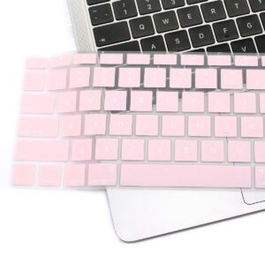 Se7enline compatible with MacBook Air Keyboard Cover 2018-2024 13 inch Protector for MacBook Air 13-Inch Touch ID with Retina Display M1 A2337/A2179 US Layout,Rose Quartz/Baby Pink