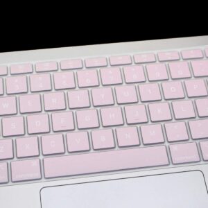 Se7enline compatible with MacBook Air Keyboard Cover 2018-2024 13 inch Protector for MacBook Air 13-Inch Touch ID with Retina Display M1 A2337/A2179 US Layout,Rose Quartz/Baby Pink