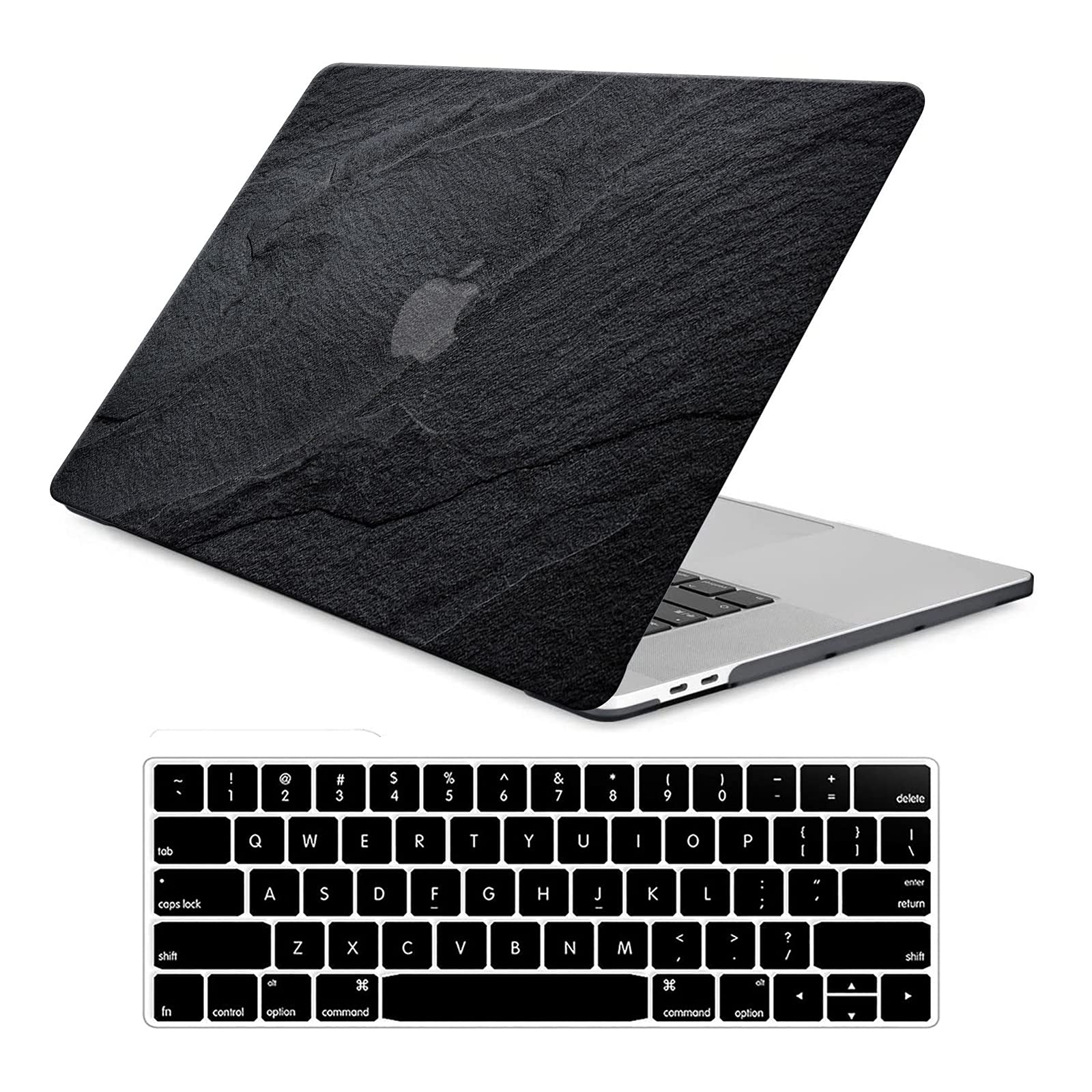 Funut Compatible with MacBook Air 13 inch Case 2021 2020 2019 2018 Release M1 A2337/A2179/A1932, MacBook Air 2020 Case, Plastic Hard Shell Case & Keyboard Cover for Mac Air 13.3 inch, Black Marble