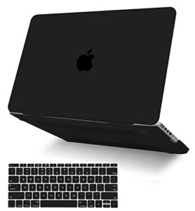 kecc case compatible with macbook air 13 inch case 2022 2021 2020 release a2337 m1 a2179 retina display + touch id protective plastic hard shell + keyboard cover (matte black)