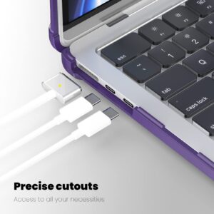 Teryeefi for 2020 2019 2018 MacBook Air 13 inch Case M1 A2337 A2179 A1932, [Shockproof] [Heavy Duty] Hard Shell with Fold Kickstand Function + Keyboard Cover + Screen Protector+OTG Adapter, Purple