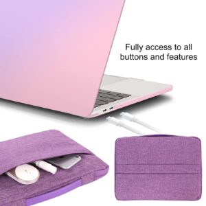 iCasso Compatible with MacBook Air 13 inch Case 2020 2019 2018 Release A2337 M1 A2179 A1932, Plastic Hard Case Shell, Sleeve Bag, Screen Protector, Keyboard Cover and Dust Plug (Gradient Purple)