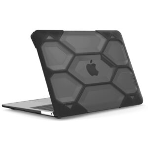 IBENZER Hexpact Compatible with New MacBook Air 13 Inch Case 2022 2021 2020 M1 A2337 A2179 A1932, Heavy Duty Protective Case for Apple Mac Air 13 Retina with Touch ID, Black, HAT13-BK