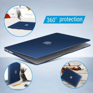 IBENZER Compatible with Old Version MacBook Air 13 Inch Case (2017-2010 Release), Models: A1466/A1369, Plastic Hard Shell Case with Keyboard & Screen Cover for Mac Air 13, Navy Blue, A13NVBL+2