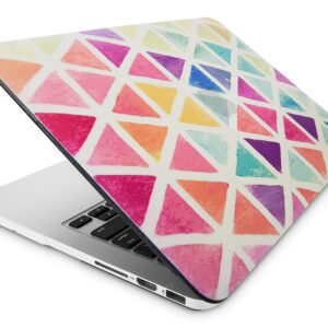 KECC Laptop Case for MacBook Air 13" w/ Keyboard Cover Plastic Hard Shell Case A1466/A1369 2 in 1 Bundle (Color Triangles)