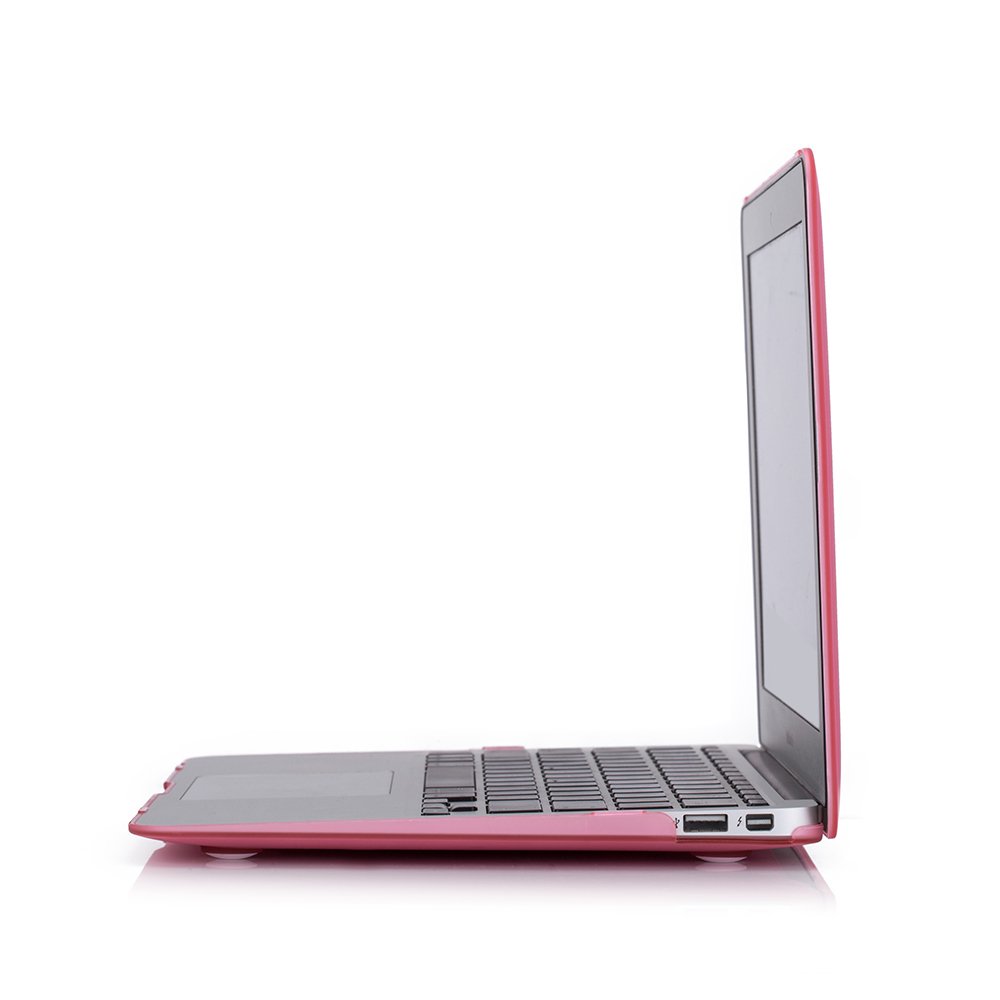 RUBAN Case Compatible with MacBook Air 13 Inch (Models: A1369 & A1466, Older Version 2010-2017 Release), Slim Snap On Hard Shell Protective Cover and Keyboard Cover, Pink