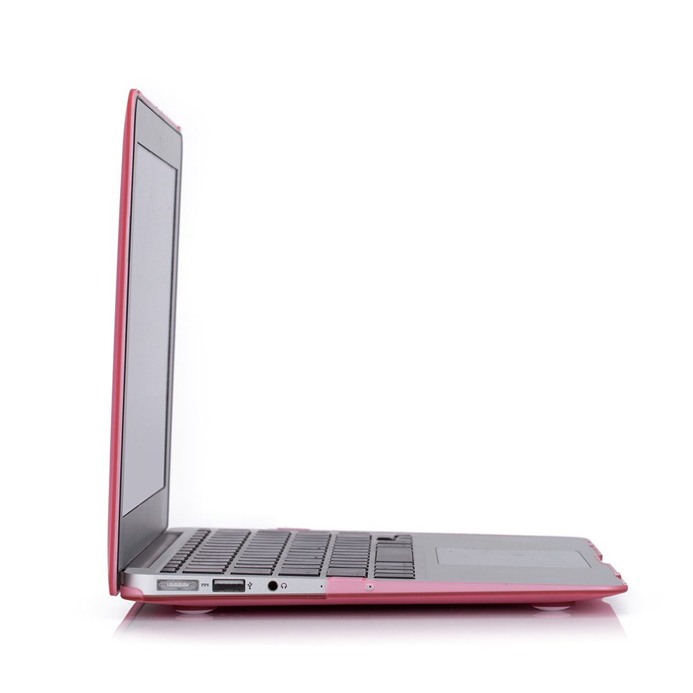 RUBAN Case Compatible with MacBook Air 13 Inch (Models: A1369 & A1466, Older Version 2010-2017 Release), Slim Snap On Hard Shell Protective Cover and Keyboard Cover, Pink