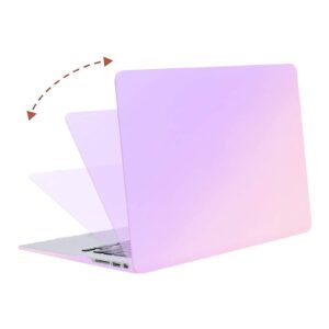 MOSISO Compatible with MacBook Air 13 inch Case (models: A1369 & A1466, Older Version 2010-2017 Release), Plastic Pattern Hard Shell Case & Keyboard Cover Skin & Screen Protector, Gradient Purple