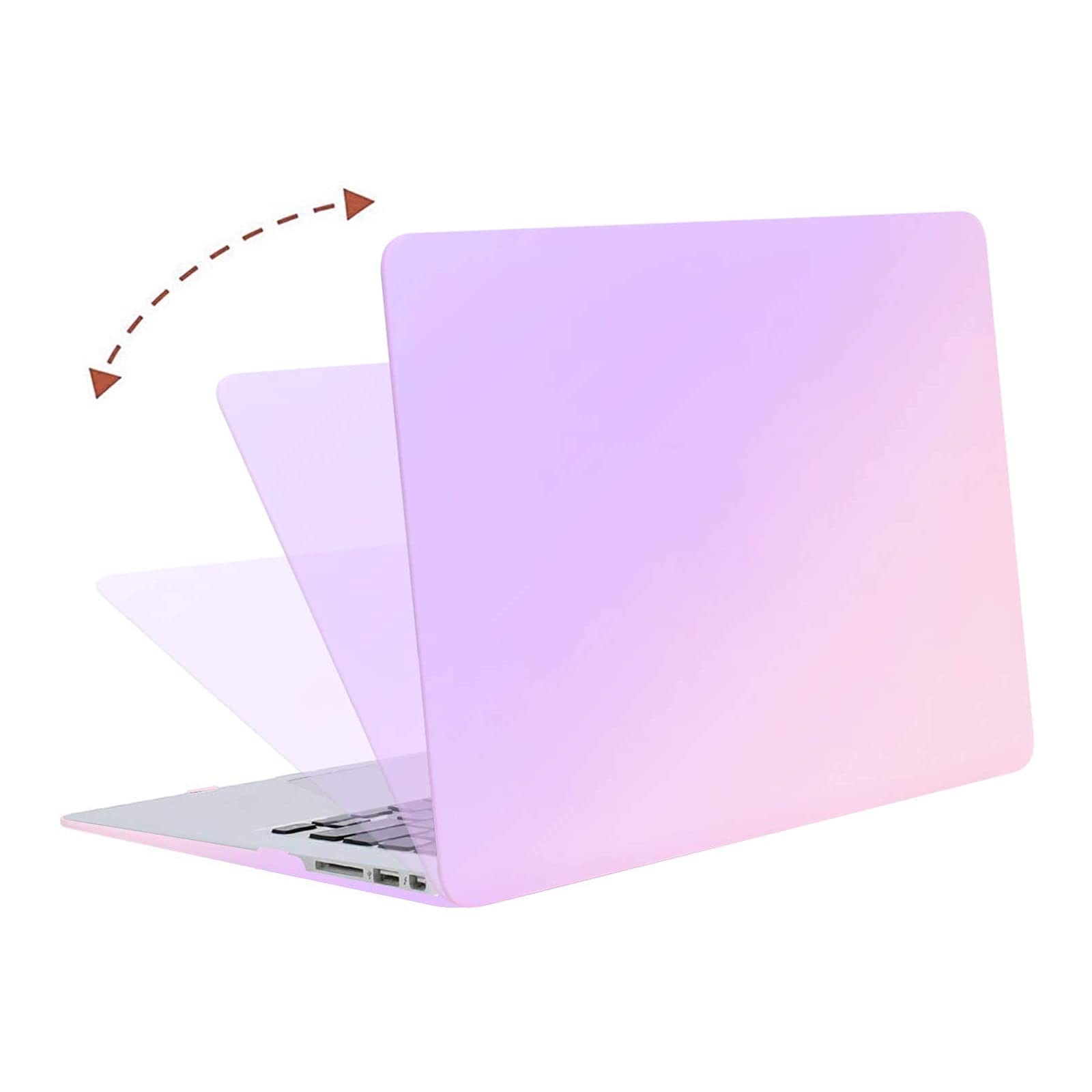 MOSISO Compatible with MacBook Air 13 inch Case (models: A1369 & A1466, Older Version 2010-2017 Release), Plastic Pattern Hard Shell Case & Keyboard Cover Skin & Screen Protector, Gradient Purple