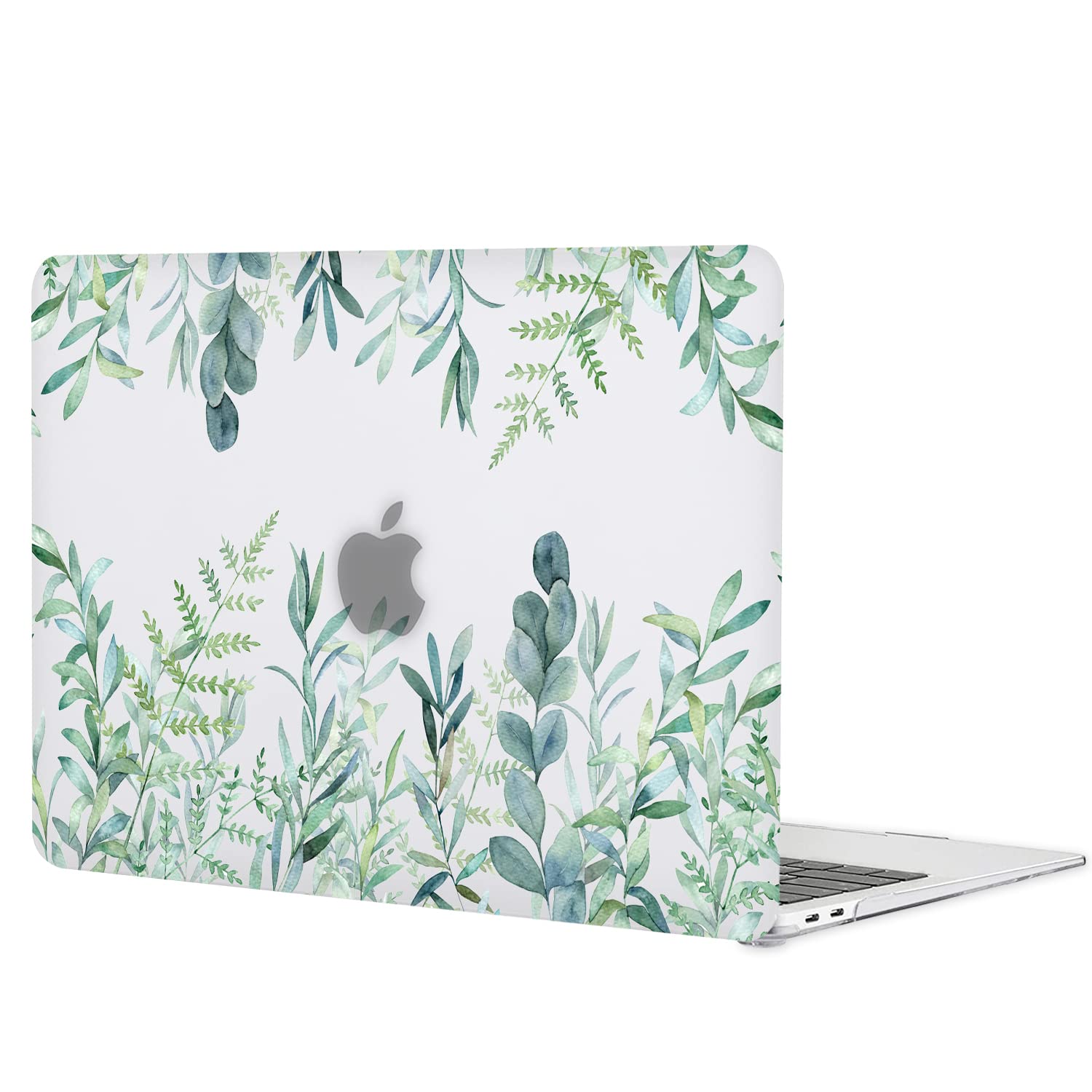 iDonzon Case for MacBook Air 13 inch M1 A2337 A2179 A1932 2022-2018 Release, 3D Effect Matte Clear Hard Cover & Keyboard Cover & Screen Protector Compatible with Air 13.3 Touch ID, Green Plants