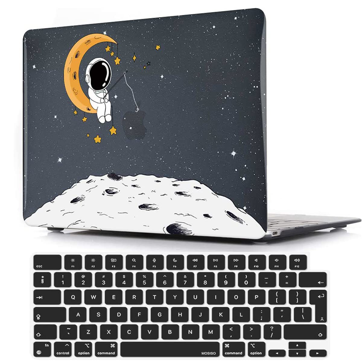 Case Compatible with MacBook Air 13 inch 2020 2019 2018 Models: A2337 M1/ A2179/ A1932 with Touch ID, Plastic Hard Shell Case & Keyboard Cover Skin for Mac Air 13 Retina - Astronaut