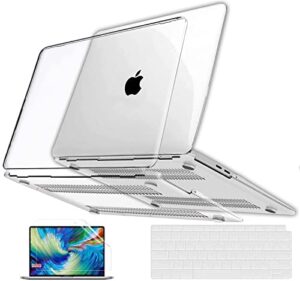 gvtech case for macbook air 13 inch crystal clear case a1369 a1466, plastic hard shell & keyboard cover & screen protector for with macbook air 13 (2010-2017) (a1369/a1466)