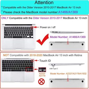 GVTECH Case for MacBook Air 13 inch Crystal Clear Case A1369 A1466, Plastic Hard Shell & Keyboard Cover & Screen Protector for with MacBook Air 13 (2010-2017) (A1369/A1466)