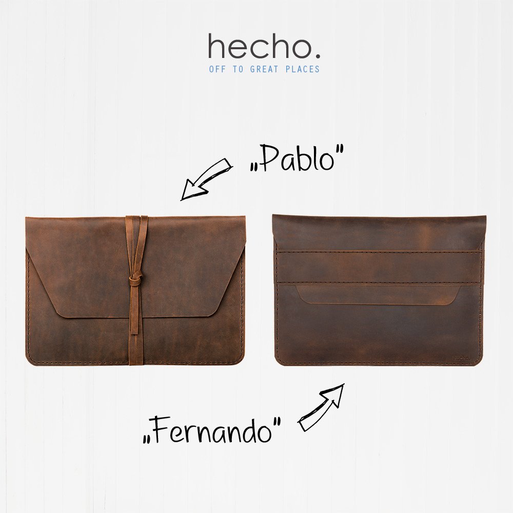 MacBook Air M1-M3 Case & MacBook Pro 13 Inch (M1 & M2) — ‘Pablo’ Handmade & Expertly Crafted Luxury MacBook Case — Beautifully Stitched Fair Trade Full Grain Leather — Brown