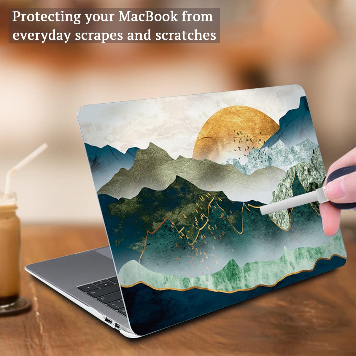 CISSOOK Mountain Case for MacBook Air 13 Case 2010-2017 Release Version A1466/A1369, Plastic Hard Shell Cover with Keyboard Cover Screen Protector for 2017 Air 13.3’’ Inch without Touch ID, Mountain