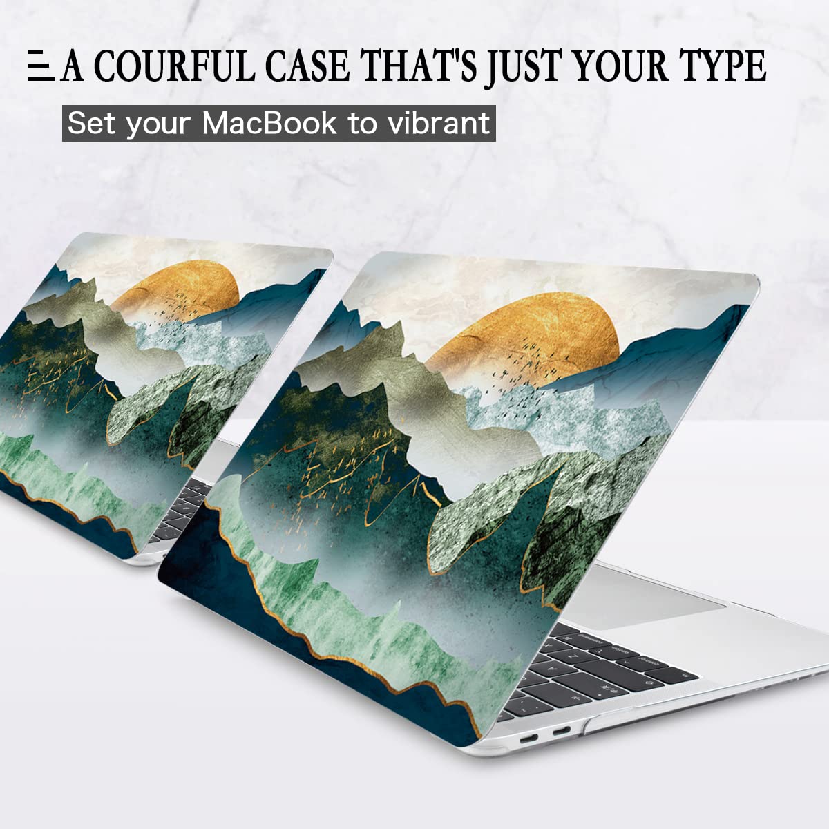 CISSOOK Mountain Case for MacBook Air 13 Case 2010-2017 Release Version A1466/A1369, Plastic Hard Shell Cover with Keyboard Cover Screen Protector for 2017 Air 13.3’’ Inch without Touch ID, Mountain