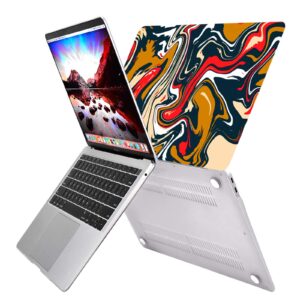 Miwasion Compatible with MacBook Air 13 inch Case,2020 2019 2018 Release(A2337 M1 A2179 A1932) with Touch ID and 2 Pack Keyboard Protectors,Laptop Hard Shell (Brown Wave Wavy)