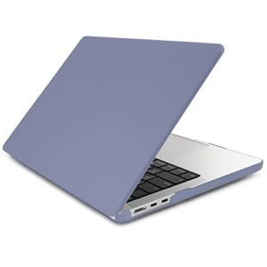 Batianda Compatible with New MacBook Air 13.6 inch Case 2022 2024 with M2 M3 Chip Model A2681/A3113, Rubberized Smooth Touch Plastic Protective Hard Shell Keyboard Cover, Lavender Grey