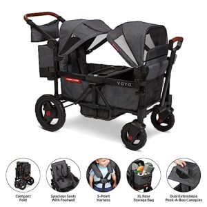 Radio Flyer Voya Stroller Wagon, 2 Seater Wagon Stroller for Kids with Low Sides, Baby Stroller Wagon, Double Stroller