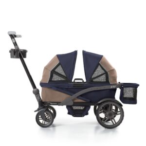 Gladly Family Anthem2 2-Seat All-Terrain Wagon Stroller with Easy Push and Pull, Removable XL Canopies, and Sturdy, Safe Folding for Storage and Transport, Sand & Sea