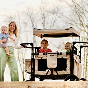 Keenz XC+ 2.0 - Luxury Comfort Stroller Wagon | Foldable 4 Passenger Quad Seater with Adjustable Canopy | Mocha