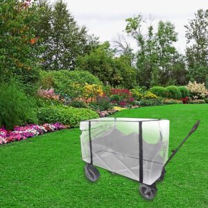 Wagon Rain Cover,Push Pull Folding Wagon Rain Cover,Wagon with Canopy Clear Cover,Heavy Duty Rain Cover for Wagon Canopy Trolley Cart.Wagon Accessories for Kids Outdoor Garden Camping Shopping